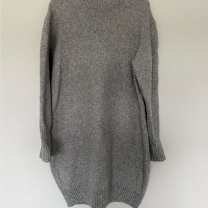 H&M Grey Crew Neck Knit Oversized Sweater Dress